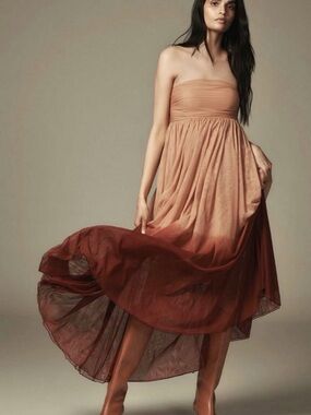NWT Anthropologie Let Me Be Ombré Maxi Dress Sz Small